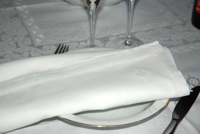 Handmade cutwork white tablecloth - Image 11