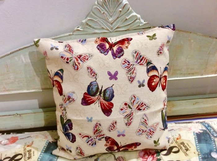 Decorative cushion with a traditional greek design butterflies - Image 2