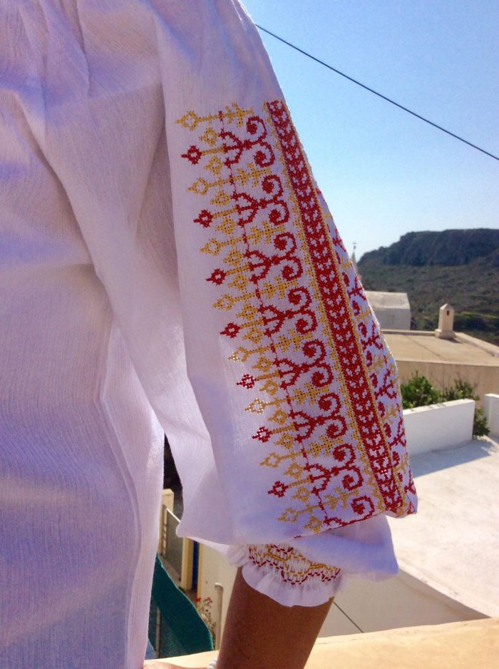 Cotton Shirt embroidered with Greek traditional designs - Image 8