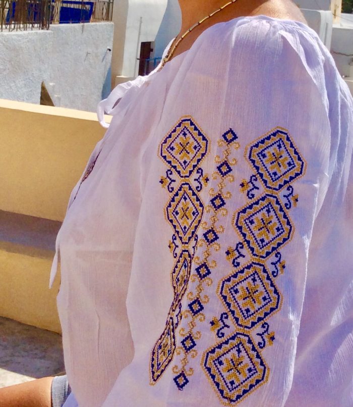 Cotton Shirt embroidered with Greek traditional designs - Image 5