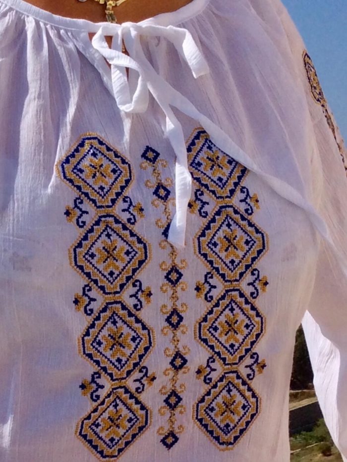 Cotton Shirt embroidered with Greek traditional designs - Image 10