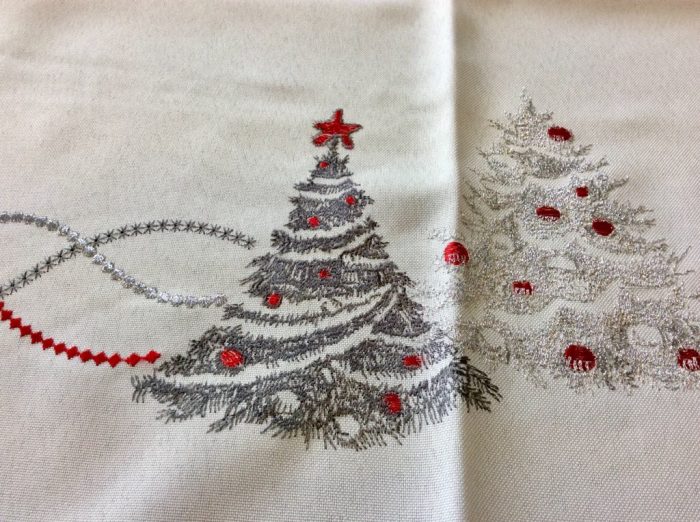 Christmas square tablecloth with Christmas tree pattern - Image 2