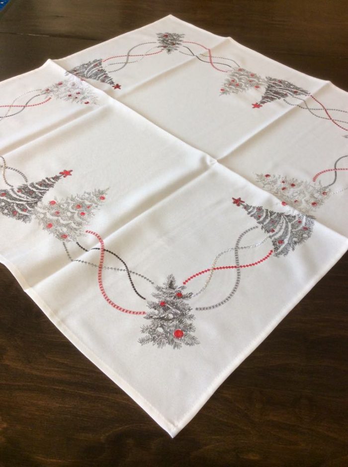 Christmas square tablecloth with Christmas tree pattern