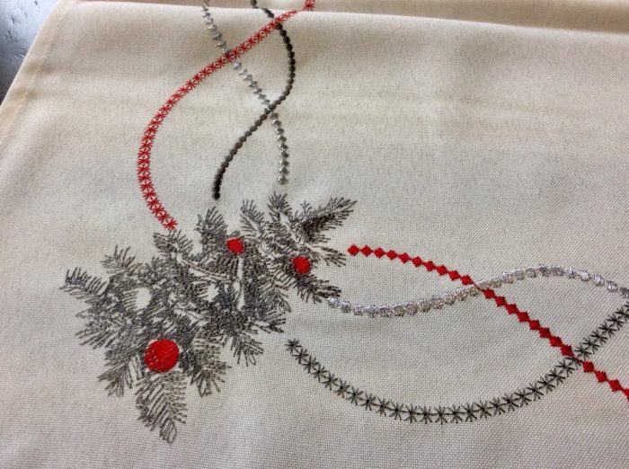 Christmas square tablecloth with Christmas tree pattern - Image 4