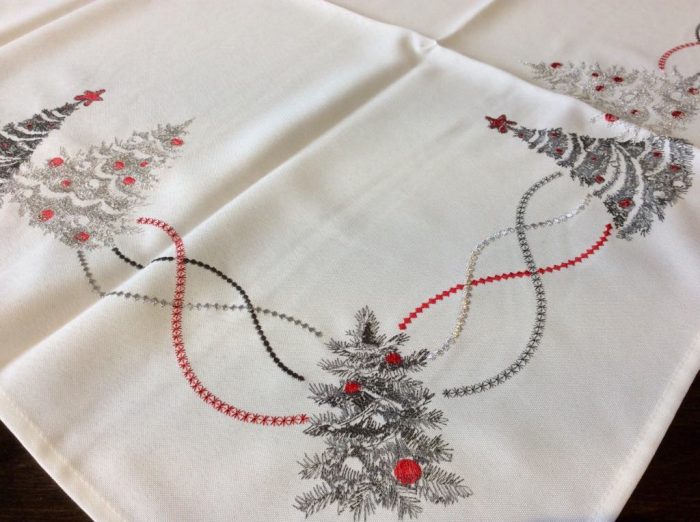 Christmas square tablecloth with Christmas tree pattern - Image 5
