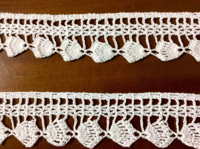 Handmade croche lace, white 4cm - Image 2