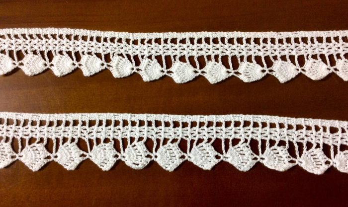 Handmade croche lace, white 4cm - Image 3